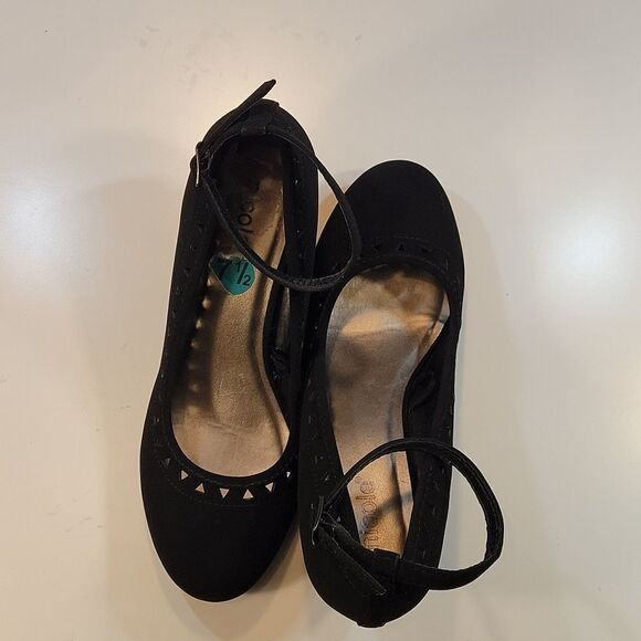 NICOLE NUBUCK FAUX SUEDE WOMEN"S ROUND TOE WEDGE HEEL SHOE - Picture 5 of 14